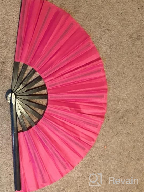 img 1 attached to STHUAHE Large Folding Fans: The Perfect Accessory For Music Festivals, Parties, And Gifts In Striking Rose Red Color review by Rhonda Ackerman