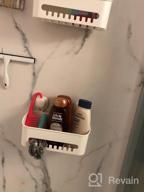 img 1 attached to White Suction Cup Corner Shower Caddy - Removable Bathroom Storage Organizer For Shower Or Kitchen - Wall Mounted Shower Shelf In Plastic By LUXEAR review by Rich Montgomery
