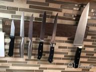 img 1 attached to Organize Your Kitchen With FINDKING'S Ash Wood Magnetic Knife Strip - 16 Inch Deep Grey Wooden Rack For Knives And Utensils (No Drilling Required) review by Anthony Woolley