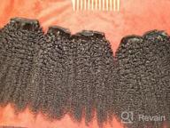 img 1 attached to 16 Inch 7Pcs/Set Brazilian Virgin Human Hair Natural Color Clip Ins For African American Women | Luwigs Afro Kinky Curly 4B 4C Clip In Hair Extensions review by Tracy Fleurosier