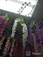 img 1 attached to Pink Artificial Fake Wisteria Vine Rattan Hanging Garland Silk Flowers String Home Party Wedding Decor 43.2 Feet (12 Pack) review by John Young