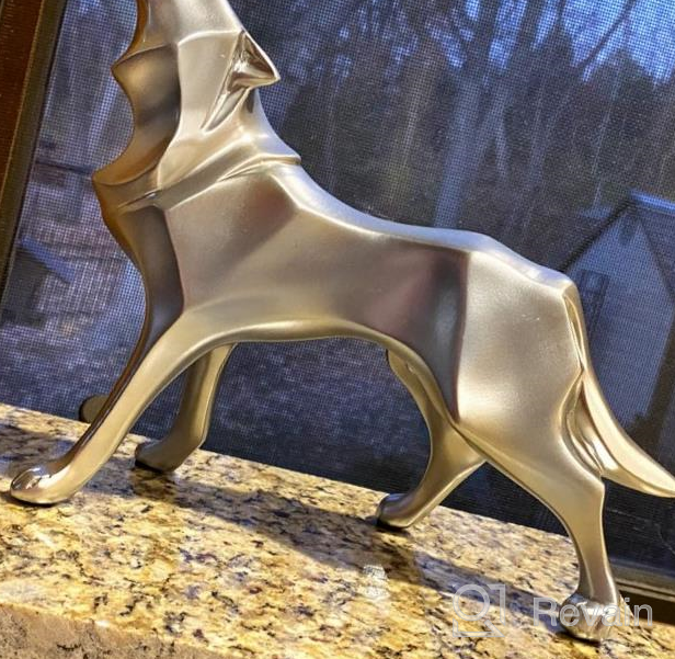 img 1 attached to Hand-Carved White Resin Wolf Sculpture - Modern Animal Statue For Home Decor - FJWYSANGU review by Jon Estell