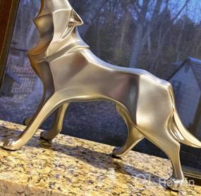 img 6 attached to Hand-Carved White Resin Wolf Sculpture - Modern Animal Statue For Home Decor - FJWYSANGU