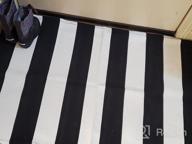 img 1 attached to Charming Black And White Striped Cotton Hand-Woven Outdoor Rug For A Stylish Home Entrance And Interior Decor (27.5'' X 43'') review by Jason Vigen