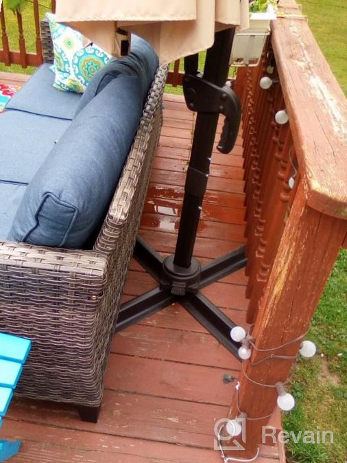 img 1 attached to 10FT Outdoor Offset Patio Umbrella W/Fade & UV Resistant Fabric, 5 Level 360 Rotation Aluminum Pole For Deck Pool Backyard Garden - Wikiwiki S Series Cantilever review by Brenda Joiner