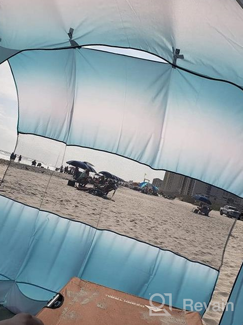 img 1 attached to 6.2'×6.2' AMMSUN Beach Cabana Canopy Tent With Sand Pockets, Easy Set Up And Take Down, Instant Sun Shelter With Privacy Sunwall - Sky Blue review by Julio Fernandez