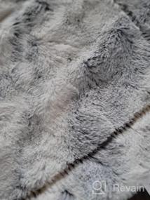 img 5 attached to XeGe Набор из 3 двухсторонних одеял из искусственного меха, удобное пушистое одеяло и наволочки, плюшевое пушистое одеяло 50X60, наволочки 20X20 для дивана-кровать, гостиная, печатные лапы и кости