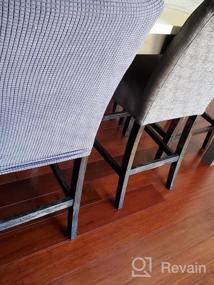 img 7 attached to Эластичные чехлы на стулья для столовой, набор из 4 - винно-красные чехлы для кухонных стульев для столовой, суперзащитный чехол для стульев, GoodtoU