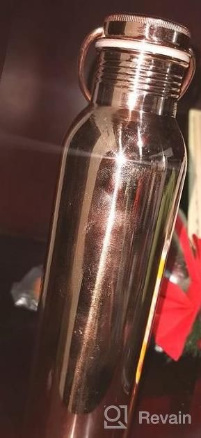 img 1 attached to 1000 ML Pure Copper Seamless Leakproof Ayurvedic Water Bottle W/ Carrying Handle By HealthGoodsIn review by Darnell Nahabet