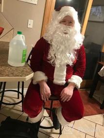 img 8 attached to Роскошный бархатный костюм Санта-Клауса для мужчин - 10 предметов, идеально подходящих для рождественской вечеринки, косплея и торжеств