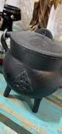 img 1 attached to Cast Iron Cauldron With Lid And Handle - 3.5 Inch Triquetra Incense Smudge Kit Sage Holder Altar Ritual Burning Holder review by Cathy Gonzales