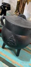 img 8 attached to Cast Iron Cauldron With Lid And Handle - 3.5 Inch Triquetra Incense Smudge Kit Sage Holder Altar Ritual Burning Holder