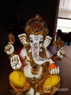 img 1 attached to Marble Powder Lord Ganesh Ganpati Elephant Hindu God Statue: The Blessing, Colored & Enhanced With Gold, Handcrafted In India By Lightahead review by Prince Burr