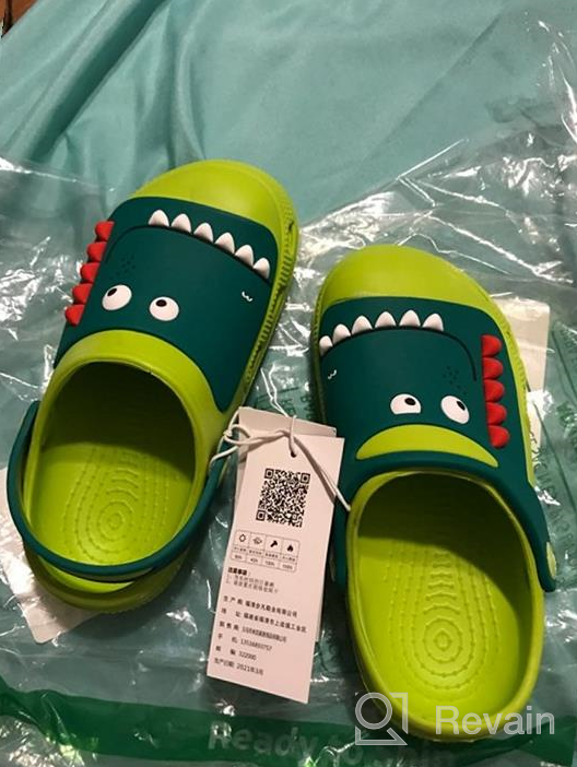 img 1 attached to Dinosaur-themed MOFEEDOUKA Slippers: Lightweight Outdoor Shoes for Boys review by Giovanni Glenn