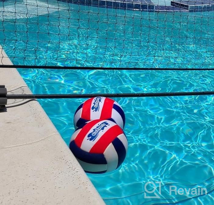 img 1 attached to Stay Afloat In Style: GoSports Pro Neoprene Pool Volleyball Set With Pump review by Corey Slivinsky