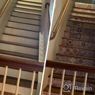 img 1 attached to TUOKING 13 Strips Removable Stair Decals, Peel And Stick Vinyl Staircase Stickers, 39.37" L X 7.08" W For 13 Steps, Ceramic Tiles Pattern review by Imed Artun