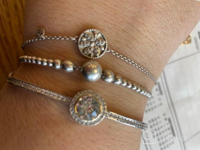 img 1 attached to 14K White Gold Bracelets- A Timeless Gift for Women, Accented with a Luxury Gift Box for Birthdays and Special Occasions review by Laura Belisle