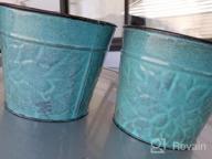 img 1 attached to Stylish Metal Flower Pots From Robert Allen - The Laurel Series MPT02002 In Lagoon - 4 Inch review by Stephanie Thompson