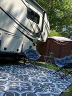 img 1 attached to RV Outdoor Mat: LATCH.IT 5X8 Boho Style Reversible Rug Ideal For Camping & Camper Use – The Ultimate RV Patio Rug For All Occasions! review by Alif Eagle