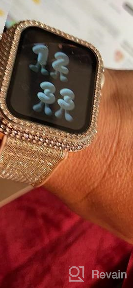 img 1 attached to Compatible With Apple Watch Band 45Mm 38Mm 40Mm 41Mm 42Mm 44Mm, CTYBB Blingbling Sweatproof Genuine Leather And Silicone Band For IWatch Series 8 7 6 5 4 3 2 1 SE Ultra,(Glitter Silver, 45Mm 42Mm 44Mm) review by Christina Reynolds
