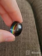 img 1 attached to Show Your Pride With Nanafast 8Mm Rainbow Enamel Stainless Steel Gay Pride Ring – Perfect For Men In The LGBTQ Community review by Mario Hinton
