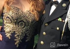 img 7 attached to Женское вечернее платье BABYONLINE D.R.E.S.S. с золотыми аппликациями из кружева в стиле русалки на длинном юбке - элегантное пышное вечернее платье