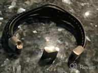img 1 attached to Stylish MERC-MAHE Men's Leather Cuff Bracelet: Adjustable, Magnetic Clasp, Cowhide, Multi-Layer, Braided - Ideal Gift for Boys! review by Lucas Rowe