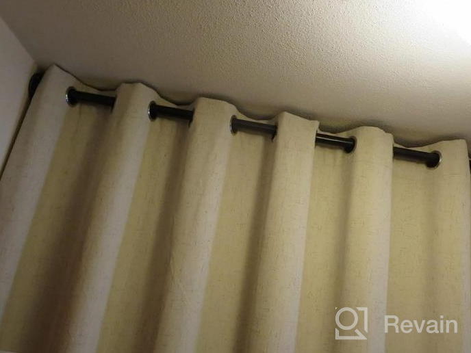 img 1 attached to Extra Wide Thermal Insulated Grey Grommet Curtain Drapes For Living Room/Sliding Glass Door - 100% Blackout Linen Look Patio Door Curtain 84 Inches Long Primitive Window Treatment Decoration review by Jeffrey Dunn