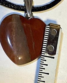 img 5 attached to 💖 20mm Classic Red Jasper Big Heart Collection Necklace - Handmade Crystal Gemstone Charm with 20-22 inch Black Cord