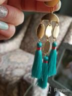 img 1 attached to 💃 Boho Chic Geometric Metal Earrings with Colorful Tassel Statement Dangles review by Stacey Growe