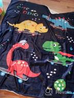 img 1 attached to Cute Dinosaur Blanket For Boys, Kids - Grey 50"X60" Flannel Gift Throw With Colorful Simple Strokes Design - Bedroom And Kids Room Decor review by Ben Rodriguez