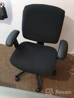 img 1 attached to Premium Removable Universal Chair Covers - WOMACO Desk & Computer Office Chair Slipcover (1 Piece-Black) review by Haji Anderson