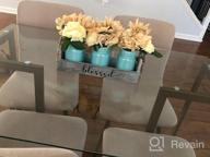 img 1 attached to Rustic Farmhouse Table Centerpiece Set With Artificial Flowers - HOMKO Mason Jar Decor For Flatware Organizer, Flower Arrangement & Garden Wedding (White, Large) review by Simon Connelly