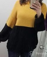 img 1 attached to Angashion Women Oversized Chunky Knit Color Block Drop Shoulder Batwing Sleeve Pullover Sweater Tops review by Tony Mayes