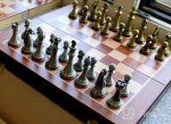 img 1 attached to Travel Metal Chess Set - Wooden Folding Board & Pieces For Adults & Kids | Fun Board Game! review by Alex Tellekson