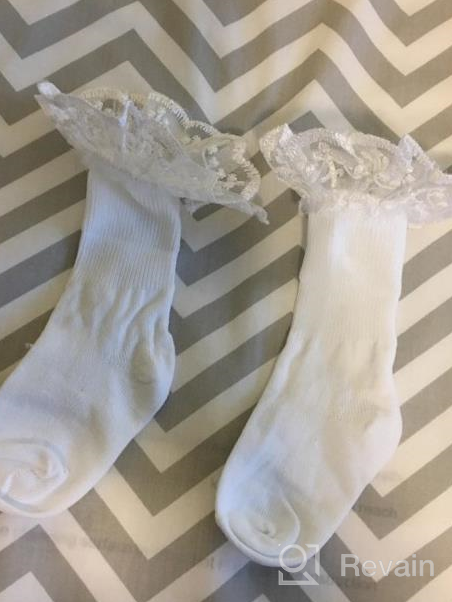 img 1 attached to Tip Top's Girls White Baptism First Communion or Christening Socks with Cross: Elegant and Sacred Accessories review by Terra Strickland