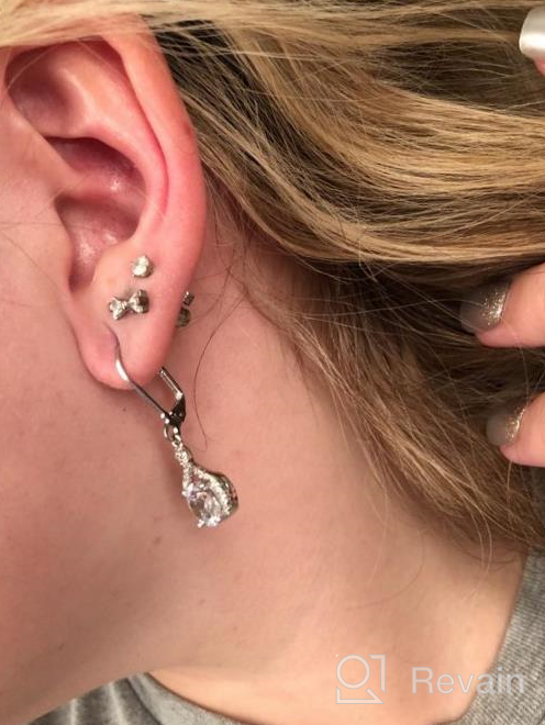 img 1 attached to 💍 Cate & Chloe Alessandra Infinity Halo Drop Earrings - 18k White Gold Plated Silver CZ Crystal Dangle Earrings with Round Diamond Cubic Zirconia - Perfect for Special Occasions review by Alex Maynard