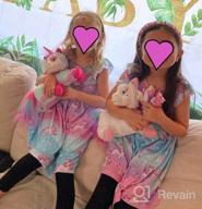 img 1 attached to Vibrant Rainbow Unicorn Hawaiian Dresses: A Must-Have for Girls' Clothing review by Katrina Brown