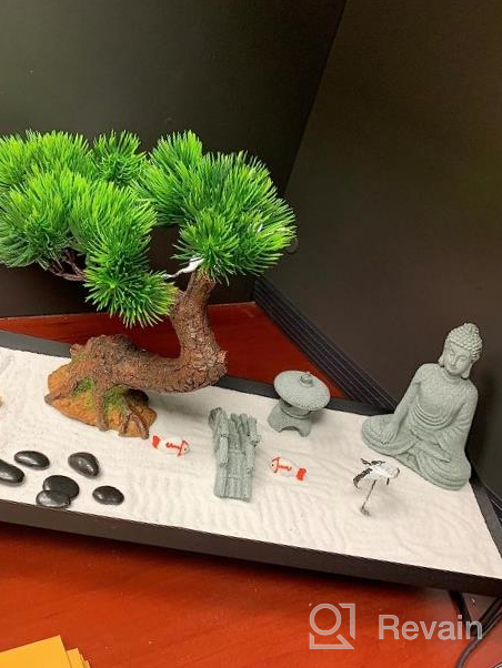 img 1 attached to Create Tranquility With A Japanese Zen Garden – Perfect Gift For Office And Home – Find Inner Peace With Tabletop Bonsai And Buddha Rock Decor review by Michele Rutland