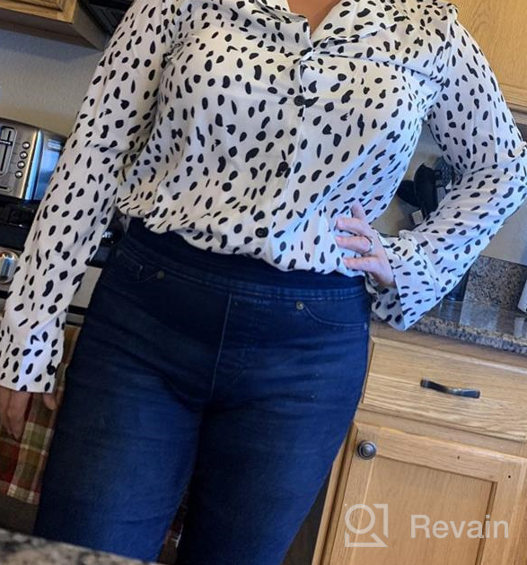 img 1 attached to Chic & Comfortable: ECOWISH'S V-Neck Leopard Tunic - Long Sleeve Button-Down Exclusively For Women review by Brad Bowers