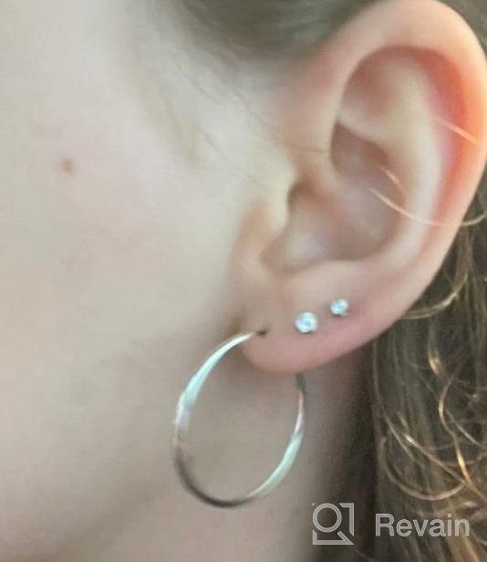 img 1 attached to Stunning 925 Sterling Silver Large Hoop Earrings - Circle Endless Huggie Style for Women & Girls in 50/60/70/90mm Sizes review by Melinda Raley