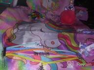 img 1 attached to Magical Unicorn Drawstring Bag Set With Necklace, Bracelet And Hair Tie For Girls review by Michelle Linares