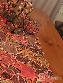 img 4 attached to Fall In Love With Simhomsen'S Set Of 4 Embroidered Leaves Table Mats For Thanksgiving And Autumn Decorations!