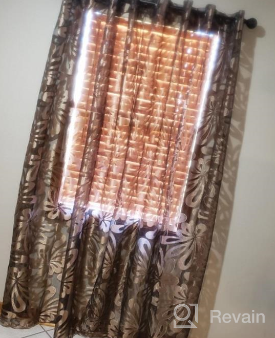 img 1 attached to Top Finel Floral Voile Sheer Curtains 84 Inches Long For Living Room Bedroom Grommet Window Treatments, Light Filtering Drapes 2 Panels, (Grey, 54 W X 84 L ) review by Ann Torres