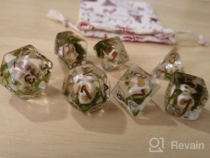 img 1 attached to 7PCS Polyhedral DND Dice Set With Mushroom And Flower For RPG MTG Table Games - Red Flower review by Maurice Malek