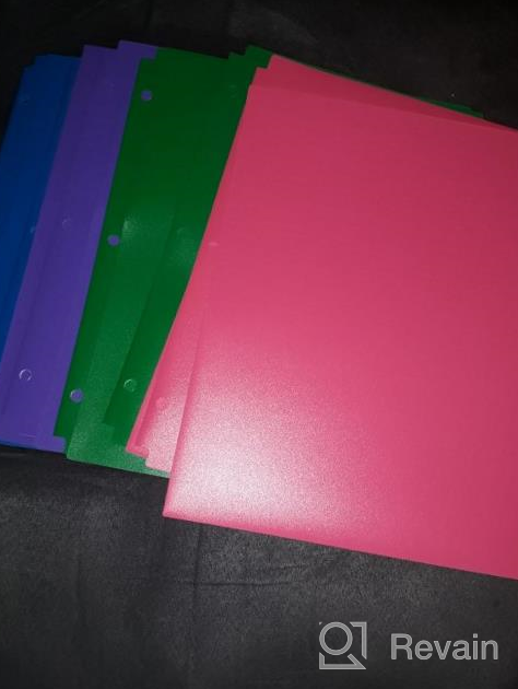 img 1 attached to 8Pack INFUN Plastic Pocket Folders - Assorted Colors With 3 Holes Punched, Perfect For School, Home & Office! review by Derek Evans