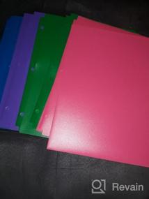 img 6 attached to 8Pack INFUN Plastic Pocket Folders - Assorted Colors With 3 Holes Punched, Perfect For School, Home & Office!