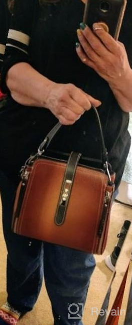 img 1 attached to Heshe Women'S Leather Shoulder Bag: Stylish Satchel, Purses, And Crossbody Bag All In One review by Tim Thomason