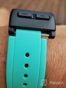 img 5 attached to Bossblue Replacement Band For Garmin Vivoactive, Silicone Replacement Fitness Bands Wristbands With Metal Clasps For Garmin Vivoactive GPS Smart Watch (Mint Green)