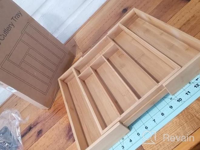 img 1 attached to BIGTREE Bamboo Cutlery Drawer Organizer - The Ultimate Solution For Organizing Kitchen Utensils review by Leslie Clark